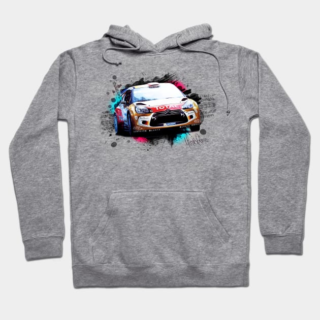 Mads Ostberg's Citroen DS3 WRC Hoodie by Mario Ramos Rally Art